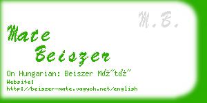 mate beiszer business card